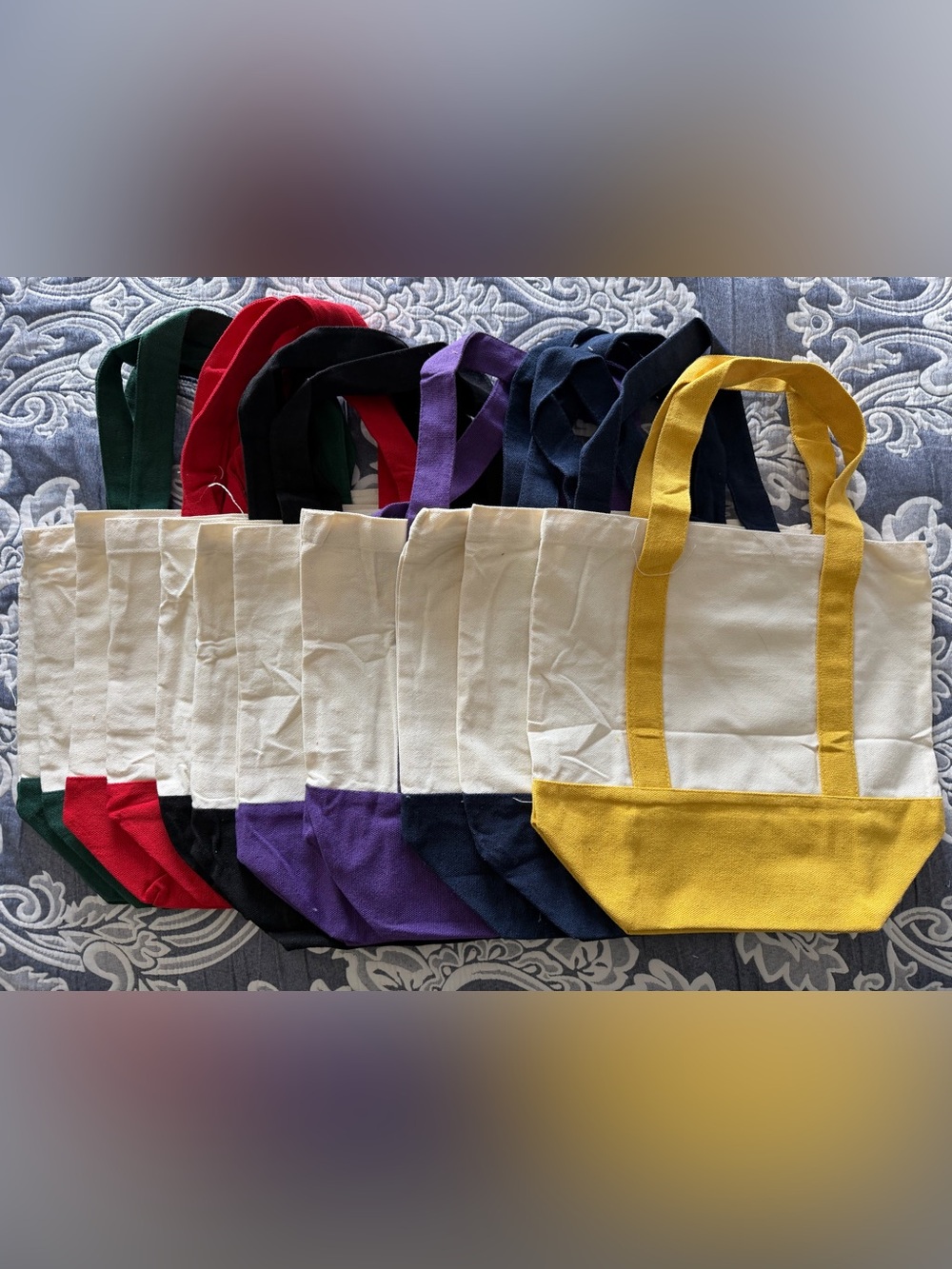 Lot of 11 canvas tote bags gift bags